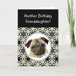 Cartão Granddaugher Don't look Sad Birthday Pug Pet Dog