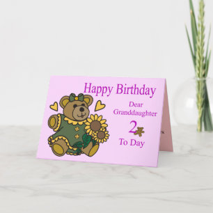 Cartão Granddaughter 2nd Birthday Card