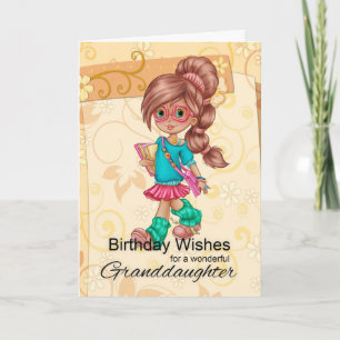 Cartão Granddaughter Cute And Trendy Birthday Greetings