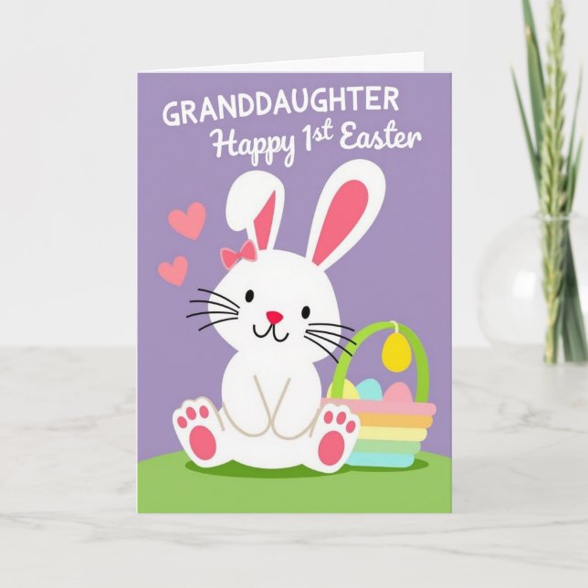 Cartão Granddaughter First Easter Art Card (Frente)