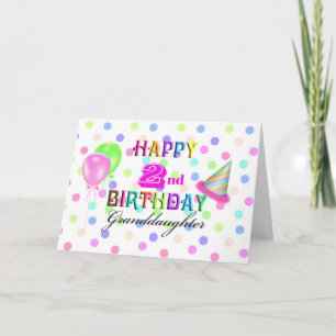 Cartão Granddaughter Polkadot 2nd Birthday