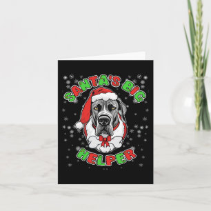 Cartão Grande ajudante do Papai Noel Amante de cães Dogue