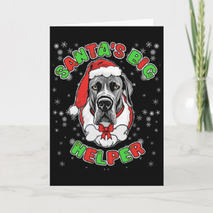 Cartão Grande ajudante do Papai Noel Amante do cão Dogue