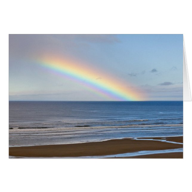 Cartão Grande arco-íris sobre o Oceano Pacífico em (Frente Horizontal)