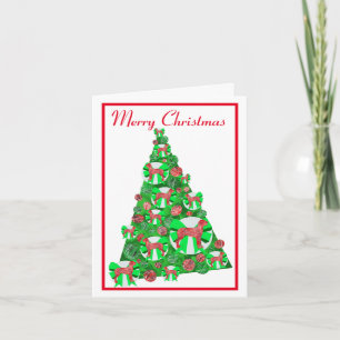 Cartão Grande Cachorro Silhueta de Natal Verde