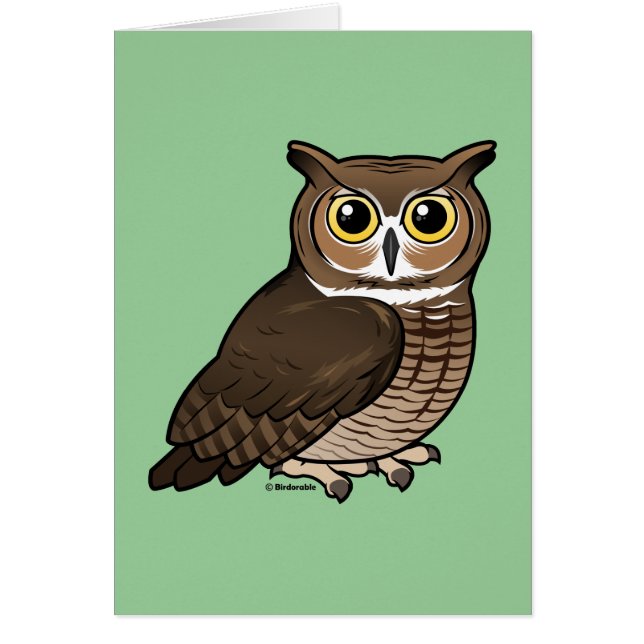 Cartão Grande coruja Horned (Frente)