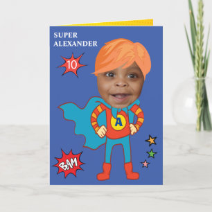 Cartão Grande Criança Super-Herói Fantástico Aniversá