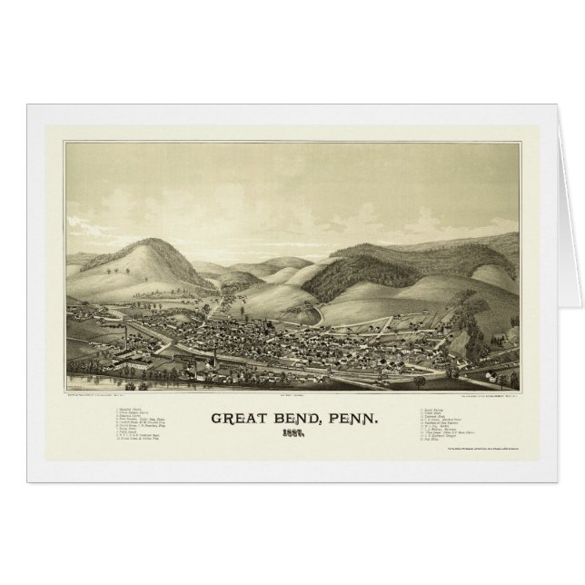 Cartão Grande curvatura, mapa panorâmico do PA - 1887 (Frente Horizontal)