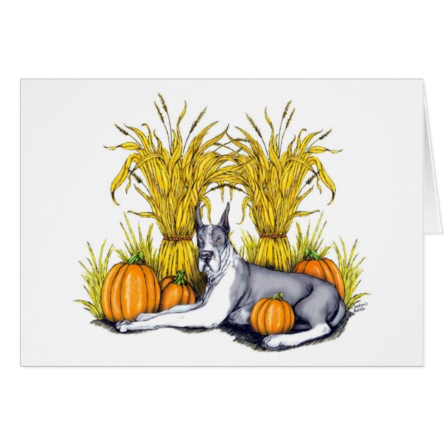 Cartão Grande Dane Mantle Harvest (Frente Horizontal)