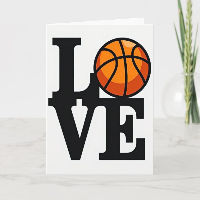 Cartão Grande de Amor pelo Basquete (Frente)