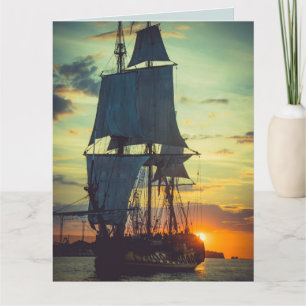 CARTÃO GRANDE DE ANIVERSÁRIO COM FOTO DE NAVIO PIR