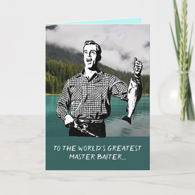 Cartão Grande dia dos pais mestre engraçado do costume de (Frente)