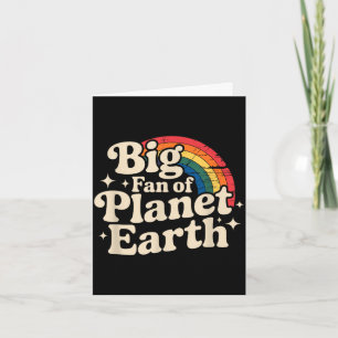 Cartão Grande fã do planeta terra retrô anos 70 arco-íris