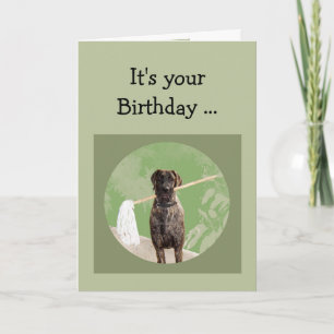 Cartão Grande Humor de Cachorro Danado para o Aniversári
