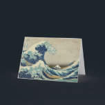 Cartão Grande onda fora de Kanagawa - Hokusai<br><div class="desc">Grande onda fora de Kanagawa - impressão de Hokusai do design japonês do woodblock da cor.</div>