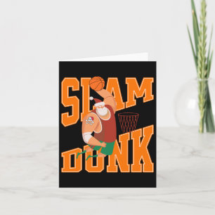 Cartão Grande Papai noel de Slam Dunk no Basquete no Nata