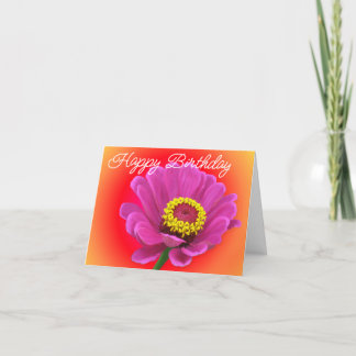 Cartão Grande verso brincalhão da Zinnia de aniversário p