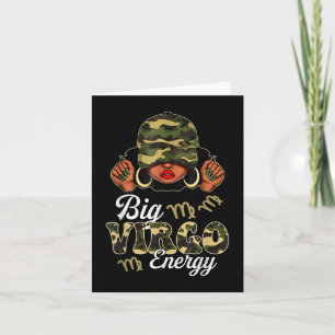 Cartão Grande Virgo Energy Negra Camoflauge Astrologia