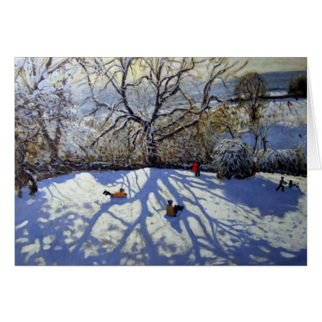 Cartão Grandes árvore e tobogganers Youlgreave (Frente Horizontal)