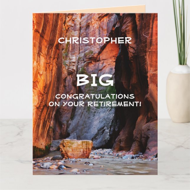 Cartão GRANDES Parabéns DE Aposentação JUMBO, Zion Narrot (Frente)