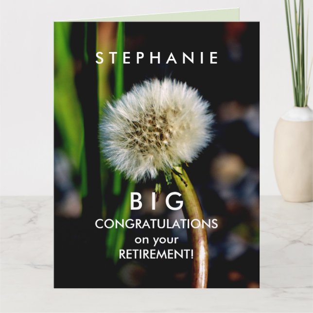 Cartão Grandes Parabéns de aposentadoria personalizados f (Frente)