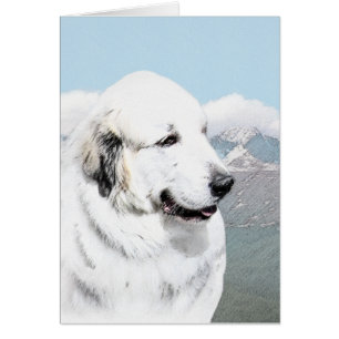 Cartão Grandes Pyrenees que pintam - arte original do cã