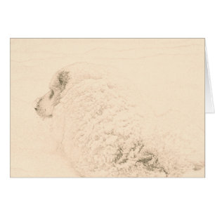Cartão Grandes Pyrenees, série #1 do cão da neve