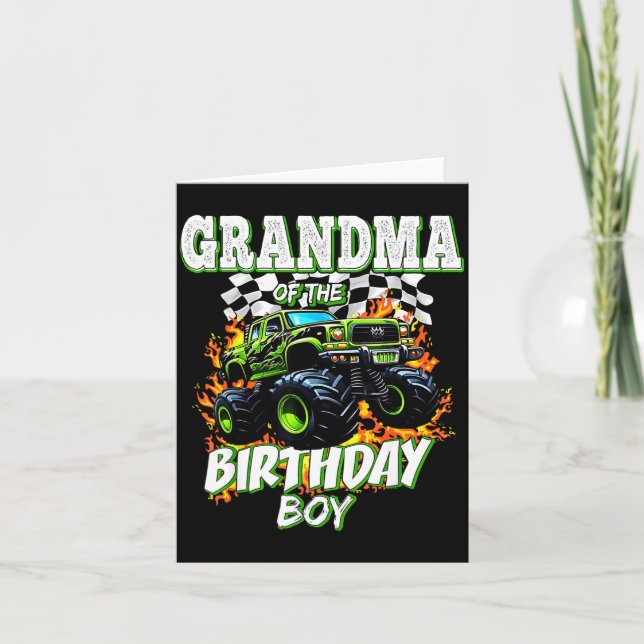 Cartão Grandma Of The Birthday Boy Monster Truck Birthday (Frente)