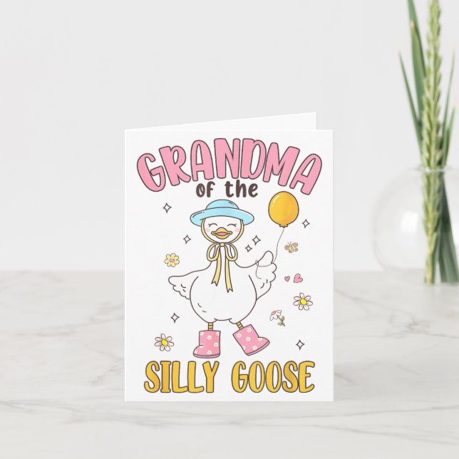 Cartão Grandma Of The Silly Goose First Birthday Family M (Frente)