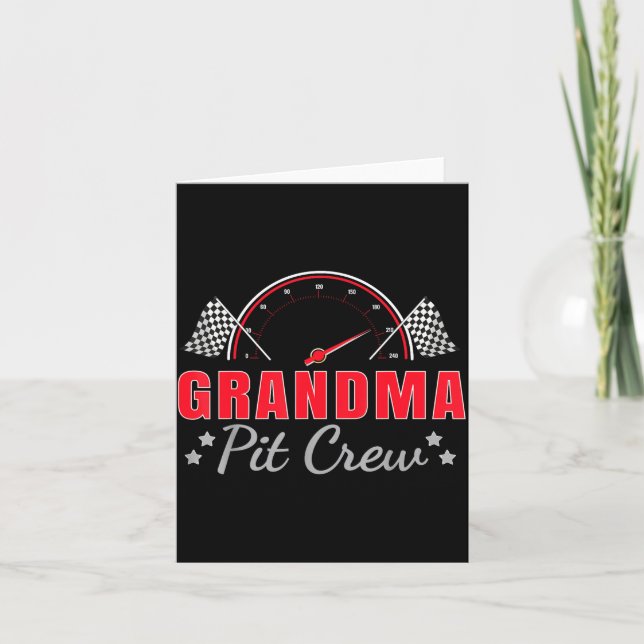 Cartão Grandma T Crew Race Car Driver Birthday Party Raci (Frente)