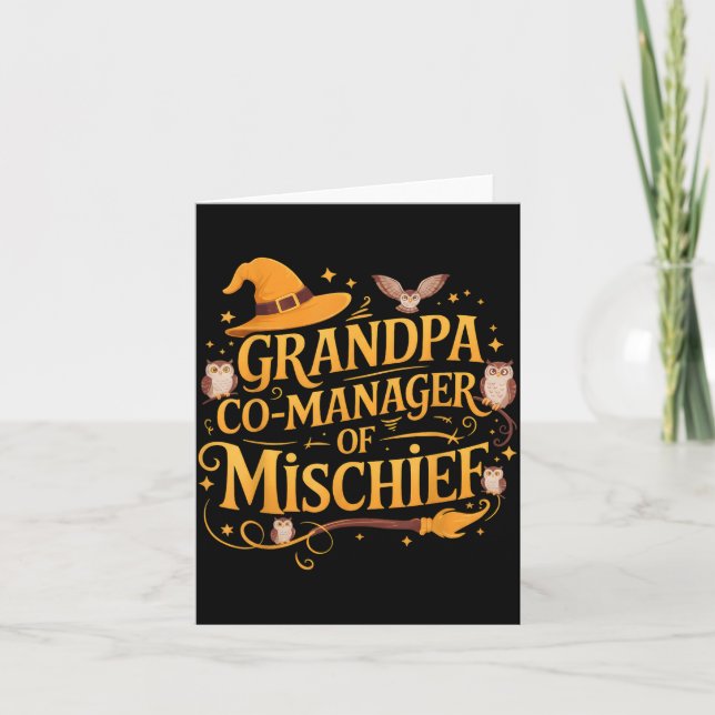 Cartão Grandpa Co-manager Of Mischief Birthday Family Mat (Frente)