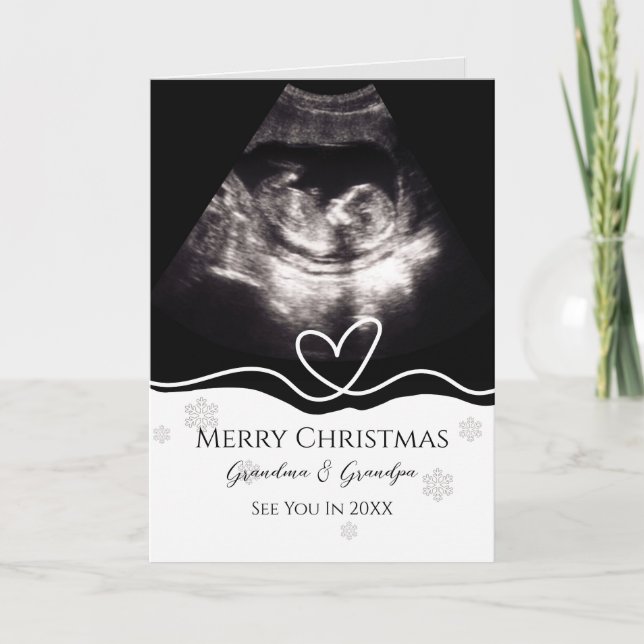 Cartão Grandparents Pregnancy Announcement Ultrasound  (Frente)