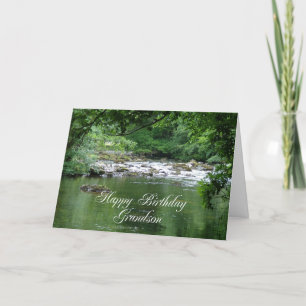 Cartão Grandson birthday card showing a river