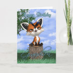 Cartão Grandson Birthday Card With Cute Fox And Butterfly<br><div class="desc">Grandson Birthday Card With Cute Fox And Butterfly</div>