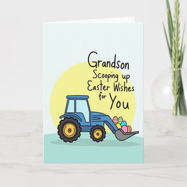 Cartão Grandson Easter Wishes Scoop Card (Frente)