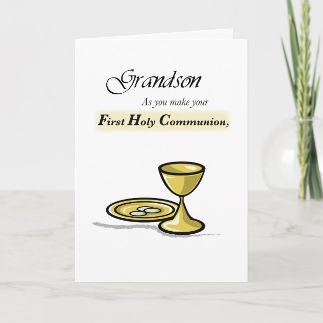 Cartão Grandson First Community Dourado Chalice, Paten (Frente)
