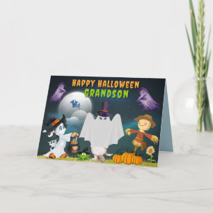 Cartão Grandson Halloween Cute Card