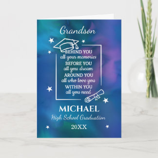 Cartão Grandson High School Graduation Custom Name Year 