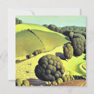 Cartão Grant Wood trabalho de arte, Jovem Milho
