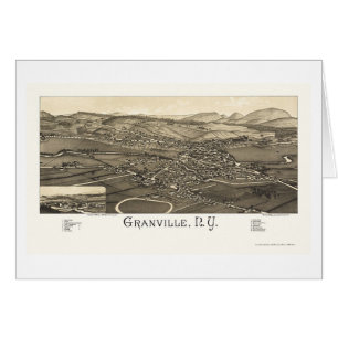 Cartão Granville, mapa panorâmico de NY - 1886