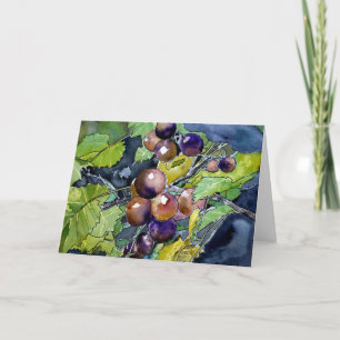 Cartão grape vine still life modern fruit greeting card