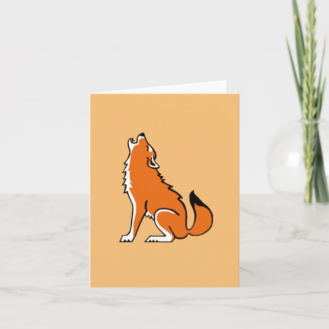 Cartão Graphic Red WOLF - Conservation -Orange Note Card (Frente)