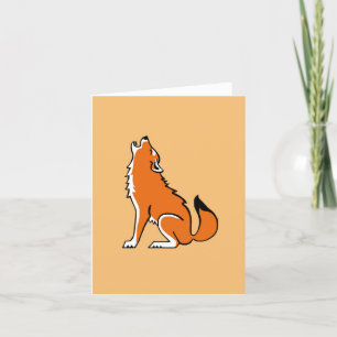 Cartão Graphic Red WOLF - Conservation -Orange Note Card
