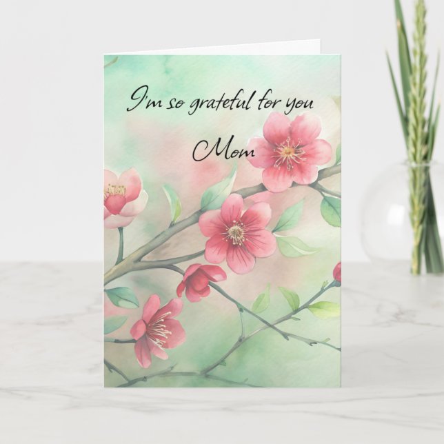Cartão Grateful for you Mom (Frente)