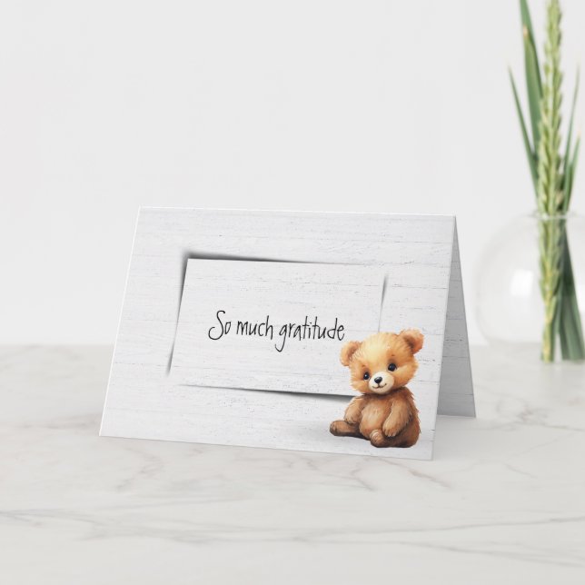 Cartão Gratidão de Urso de Pelúcia (Frente)