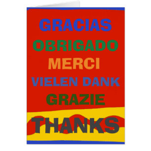 Cartão Gratidão em vários idiomas, editar texto