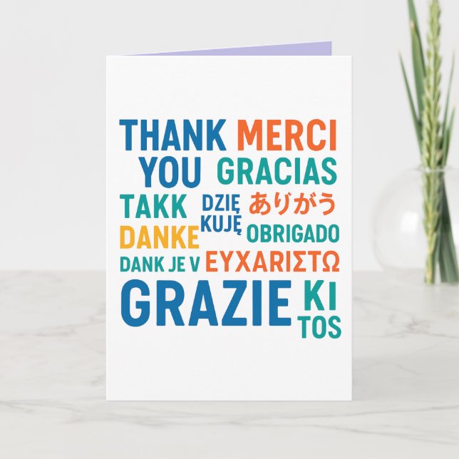 Cartão 🌍 "Gratidão Multilingue" (Frente)