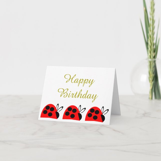 Cartão Grátis Red Ladybug Birthday (Frente)