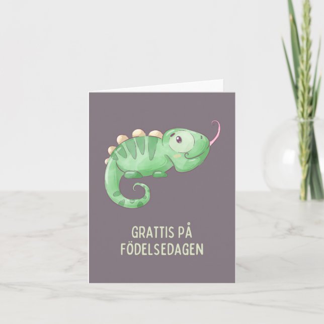 Cartão Grattis på födelsedagen, aniversário da Suécia (Frente)