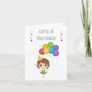 Cartão Grattis på födelsedagen Suécia Aniversário